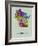 Wisconsin Color Splatter Map-NaxArt-Framed Art Print