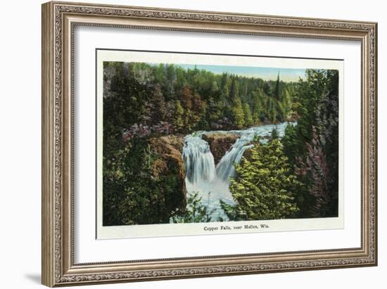 Wisconsin - Copper Falls Near Mellen Scene-Lantern Press-Framed Art Print