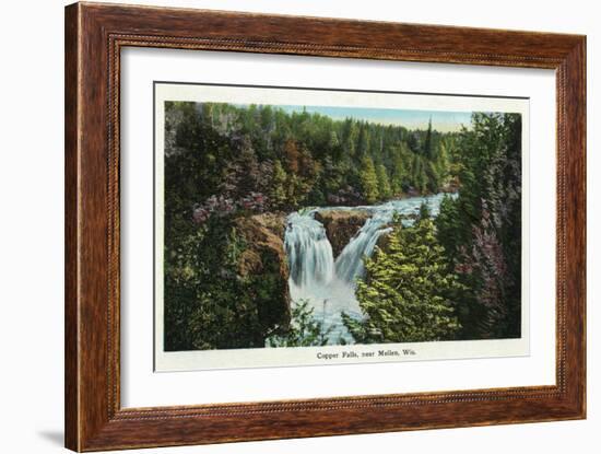 Wisconsin - Copper Falls Near Mellen Scene-Lantern Press-Framed Art Print