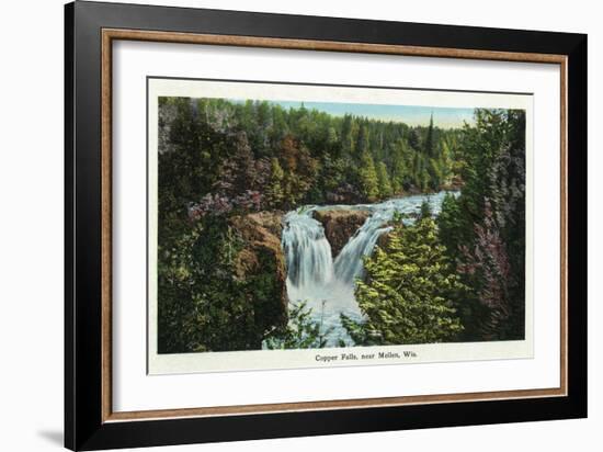 Wisconsin - Copper Falls Near Mellen Scene-Lantern Press-Framed Art Print