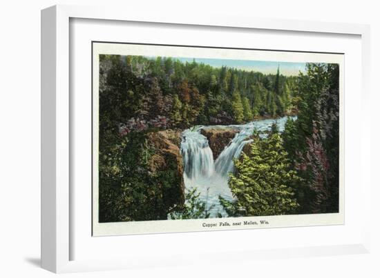 Wisconsin - Copper Falls Near Mellen Scene-Lantern Press-Framed Art Print