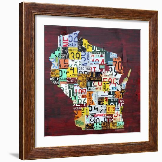 Wisconsin Counties License Plate Map-Design Turnpike-Framed Giclee Print