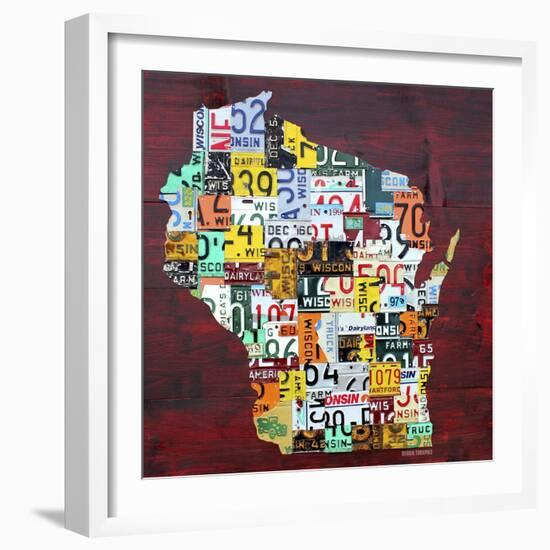 Wisconsin Counties License Plate Map-Design Turnpike-Framed Giclee Print