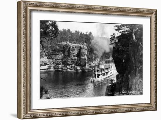 Wisconsin Dells, Wisconsin - High Rock from Romance Cliff, Steamer-Lantern Press-Framed Art Print