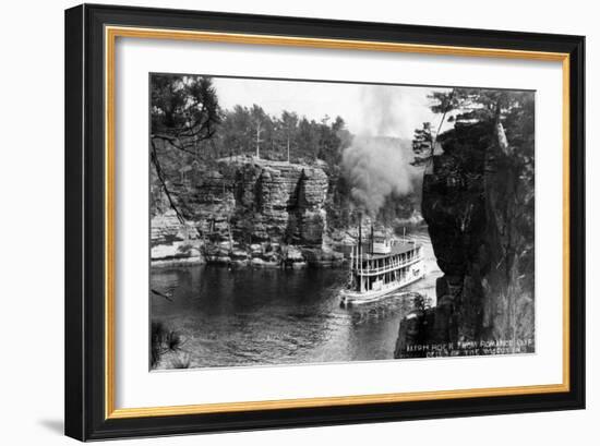 Wisconsin Dells, Wisconsin - High Rock from Romance Cliff, Steamer-Lantern Press-Framed Art Print