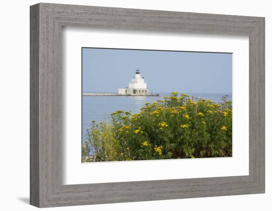 Wisconsin, Lake Michigan, Manitowoc. Historic Breakwater Light-Cindy Miller Hopkins-Framed Photographic Print