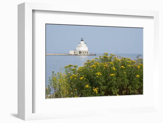 Wisconsin, Lake Michigan, Manitowoc. Historic Breakwater Light-Cindy Miller Hopkins-Framed Photographic Print