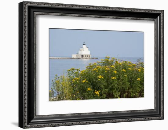 Wisconsin, Lake Michigan, Manitowoc. Historic Breakwater Light-Cindy Miller Hopkins-Framed Photographic Print