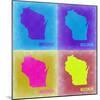 Wisconsin Pop Art Map 3-NaxArt-Mounted Art Print