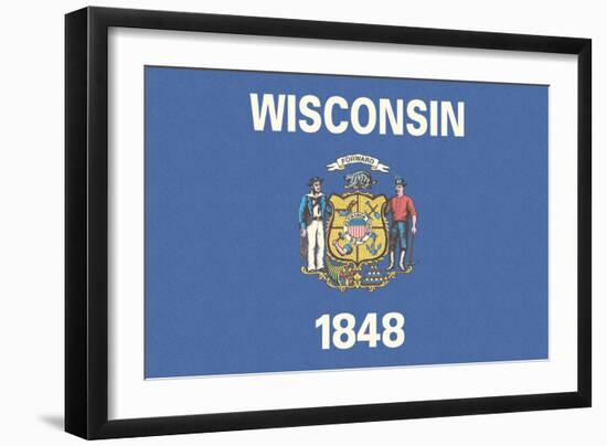 Wisconsin State Flag-Lantern Press-Framed Art Print