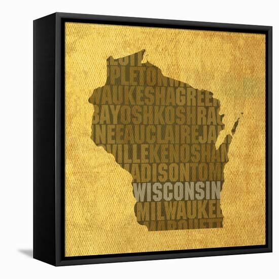 Wisconsin State Words-David Bowman-Framed Premier Image Canvas