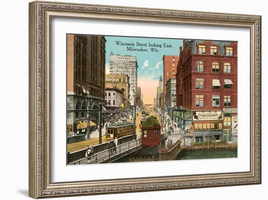 Wisconsin Street, Milwaukee, Wisconsin-null-Framed Premium Giclee Print