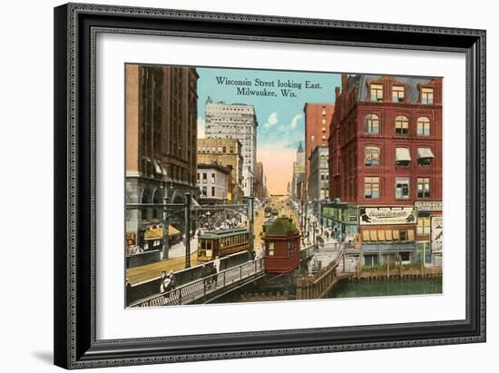 Wisconsin Street, Milwaukee, Wisconsin-null-Framed Art Print