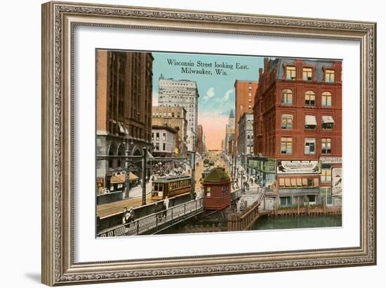 Wisconsin Street, Milwaukee, Wisconsin-null-Framed Premium Giclee Print