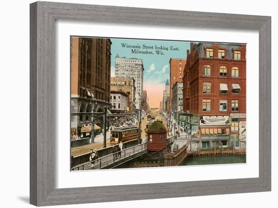 Wisconsin Street, Milwaukee, Wisconsin-null-Framed Art Print