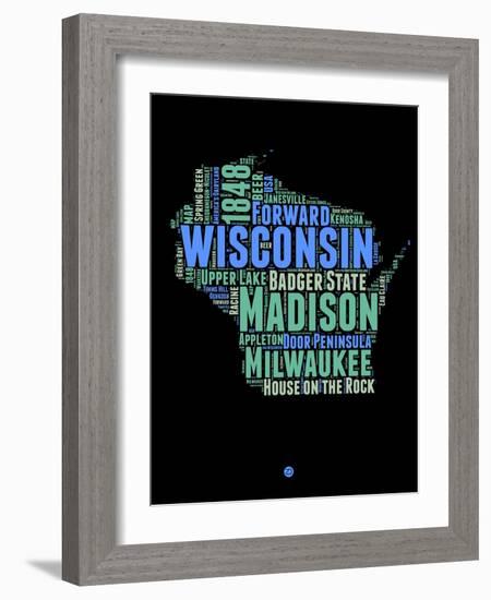 Wisconsin Word Cloud 1-NaxArt-Framed Art Print