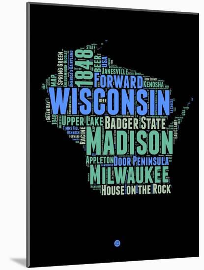 Wisconsin Word Cloud 1-NaxArt-Mounted Art Print