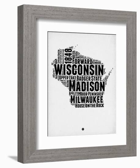 Wisconsin Word Cloud 2-NaxArt-Framed Art Print