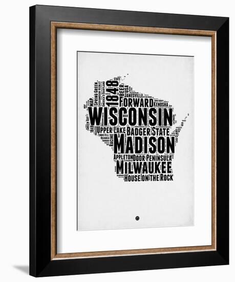 Wisconsin Word Cloud 2-NaxArt-Framed Art Print