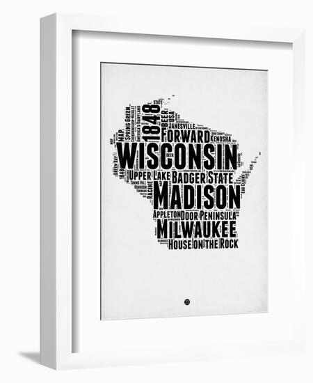 Wisconsin Word Cloud 2-NaxArt-Framed Art Print