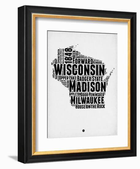 Wisconsin Word Cloud 2-NaxArt-Framed Art Print