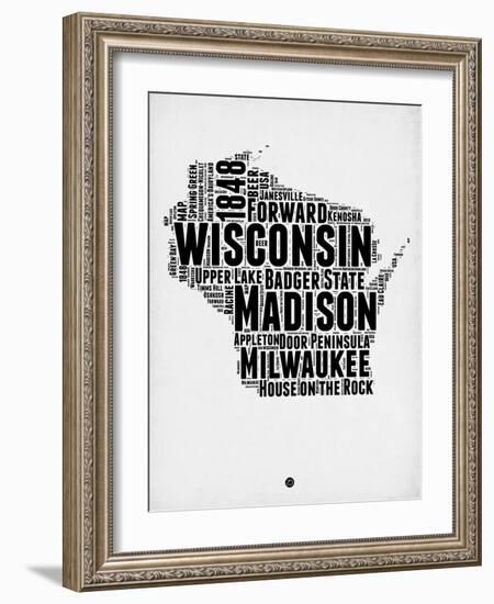 Wisconsin Word Cloud 2-NaxArt-Framed Art Print