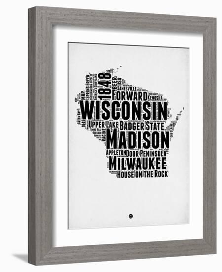 Wisconsin Word Cloud 2-NaxArt-Framed Art Print