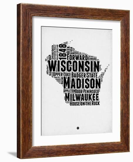 Wisconsin Word Cloud 2-NaxArt-Framed Art Print