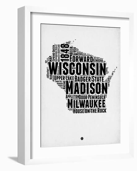 Wisconsin Word Cloud 2-NaxArt-Framed Art Print