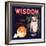 Wisdom Brand - Edison, California - Citrus Crate Label-Lantern Press-Framed Art Print