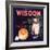 Wisdom Brand - Edison, California - Citrus Crate Label-Lantern Press-Framed Art Print