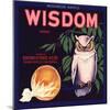 Wisdom Brand - Edison, California - Citrus Crate Label-Lantern Press-Mounted Art Print