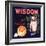 Wisdom Brand - Edison, California - Citrus Crate Label-Lantern Press-Framed Art Print