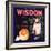 Wisdom Brand - Edison, California - Citrus Crate Label-Lantern Press-Framed Art Print