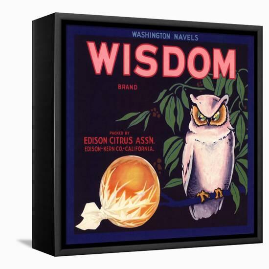 Wisdom Brand - Edison, California - Citrus Crate Label-Lantern Press-Framed Stretched Canvas