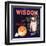 Wisdom Brand - Edison, California - Citrus Crate Label-Lantern Press-Framed Art Print