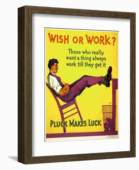 Wish or work?-null-Framed Giclee Print