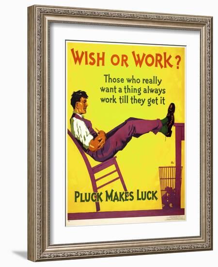 Wish or work?-null-Framed Giclee Print