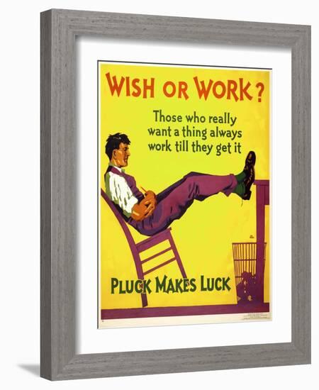 Wish or work?-null-Framed Giclee Print