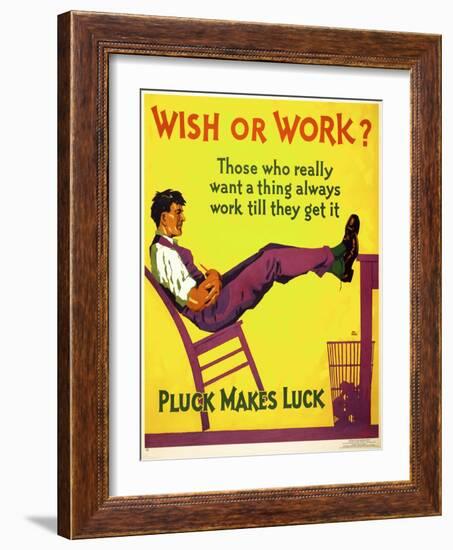 Wish or work?-null-Framed Giclee Print