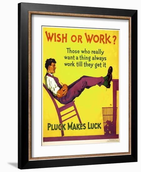 Wish or work?-null-Framed Giclee Print