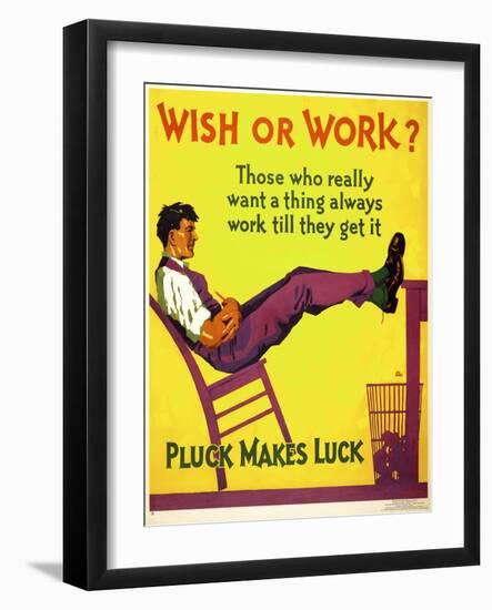 Wish or work?-null-Framed Giclee Print