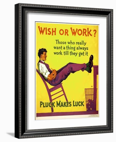 Wish or work?-null-Framed Giclee Print