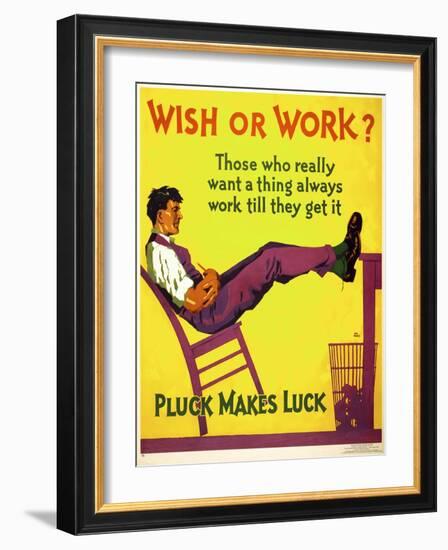 Wish or work?-null-Framed Giclee Print