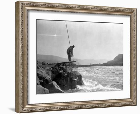 Wishham Fishing Platform-Edward S. Curtis-Framed Photo