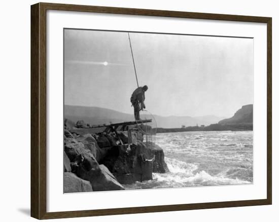 Wishham Fishing Platform-Edward S. Curtis-Framed Photo