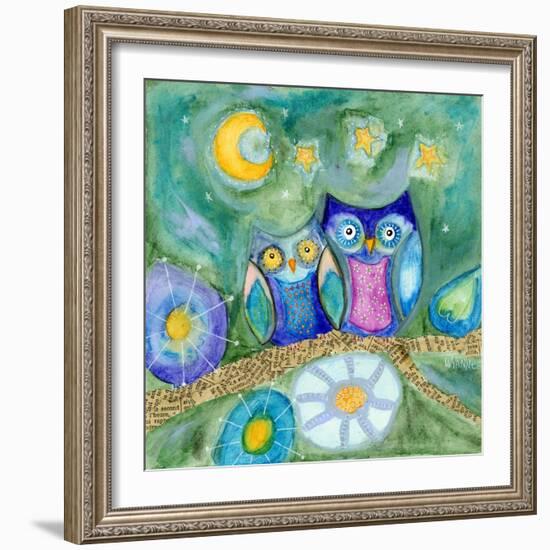 Wishing the Night Away Owls-Wyanne-Framed Giclee Print