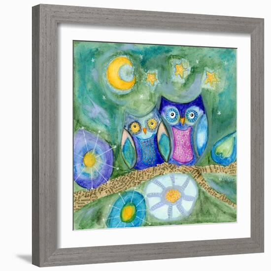 Wishing the Night Away Owls-Wyanne-Framed Giclee Print
