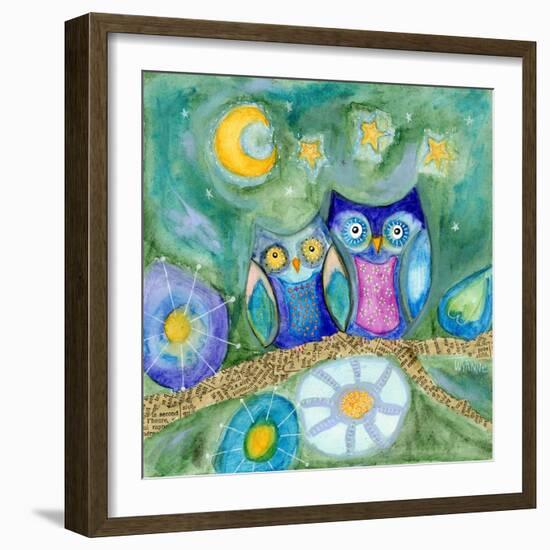 Wishing the Night Away Owls-Wyanne-Framed Giclee Print