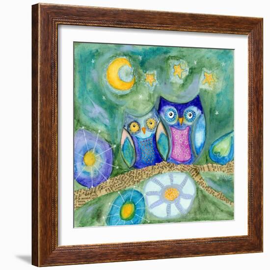 Wishing the Night Away Owls-Wyanne-Framed Giclee Print